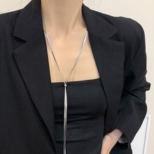 跨境新款蛇骨链毛衣链女轻奢小众高级可调节项链百搭长款配饰批发