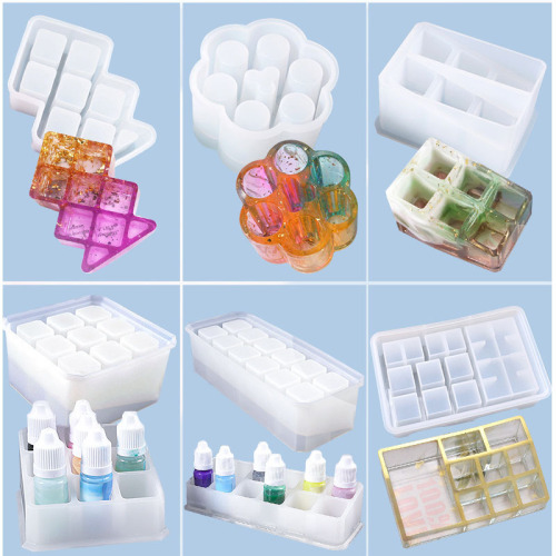Poppy diy crystal glue mold variety of good-looking creative lipstick storage box silicone mold wholesale