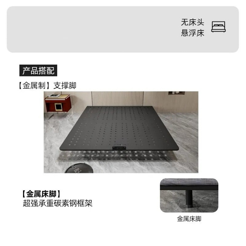 2025 新しい吊りベッド鉄フレームベッド家庭用ステンレス鋼穴ボード背もたれなしベッドサイドなし鉄吊りベッドフレーム|undefined
