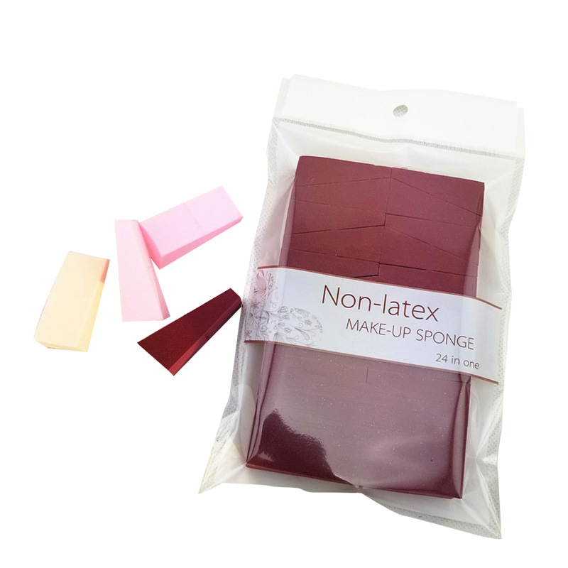 24-corte triángulo puff agua sin látex se hace más grande Matcha vino rojo hidrófilo húmedo y seco cojín de aire puff