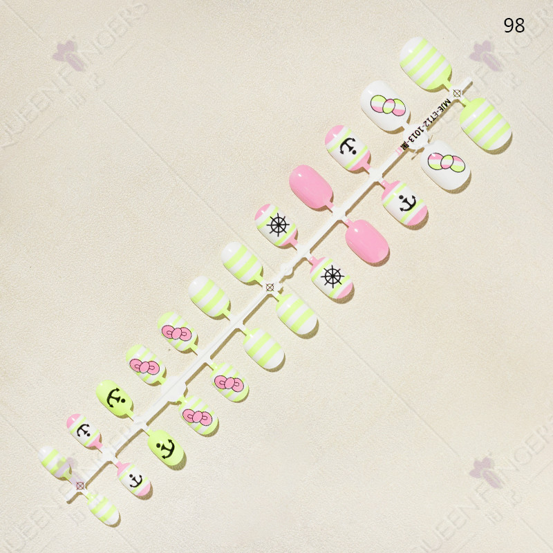 Nuevo manicure 24 piezas de banda de desgaste de uñas productos terminados manicure niños parches manicure productos terminados manicure