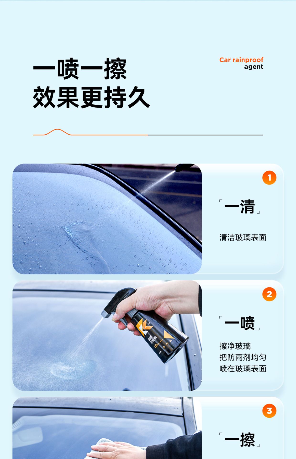 Suitable for Rearview Mirror Car Rainproof Spray Anti-Fog Agent Rainy Day Waterproof Window Glass Coating Water Repellent Spray