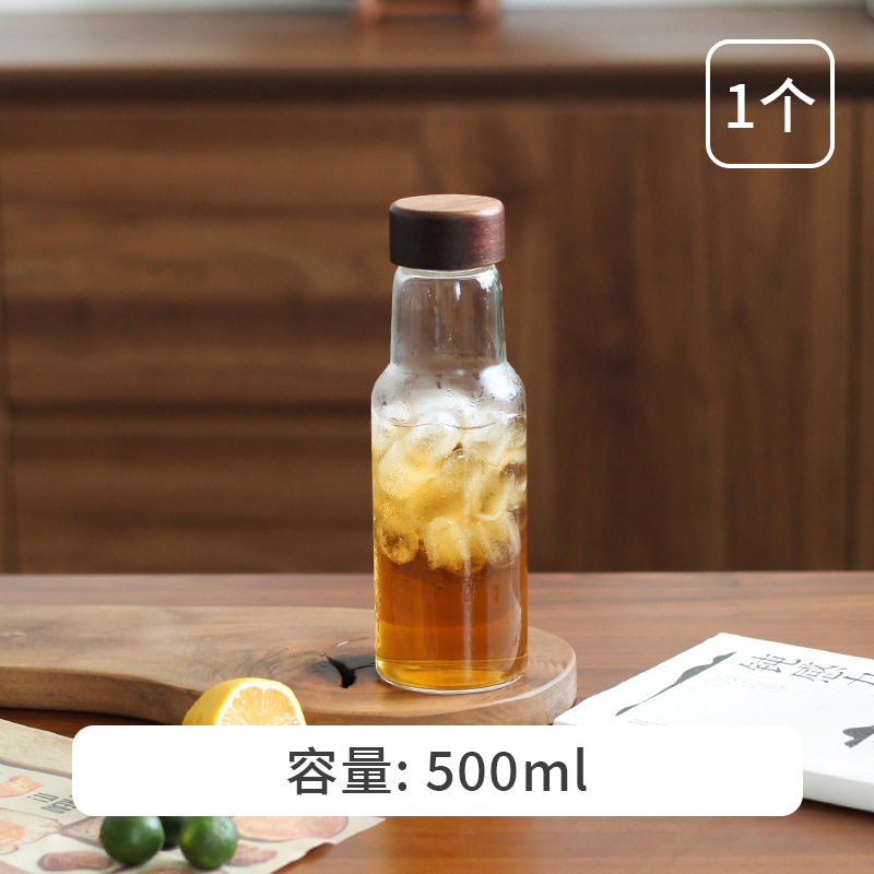 B&B レストラン ジュース ミルクティー ドリンクボトル ガラス製コールドケトル 高温耐性木栓 青梅ワインボトル 酵素ボトル|undefined