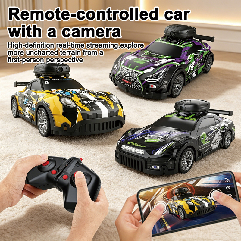 1:22 scale racing car, FPV first-person view, remote control car, can be controlled by smartphone, with lights and drifting capabilities, toy car