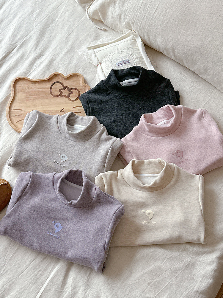 [Spot] 380g una camisa de cachemira de invierno para niñas con un cuello medio alto para niños