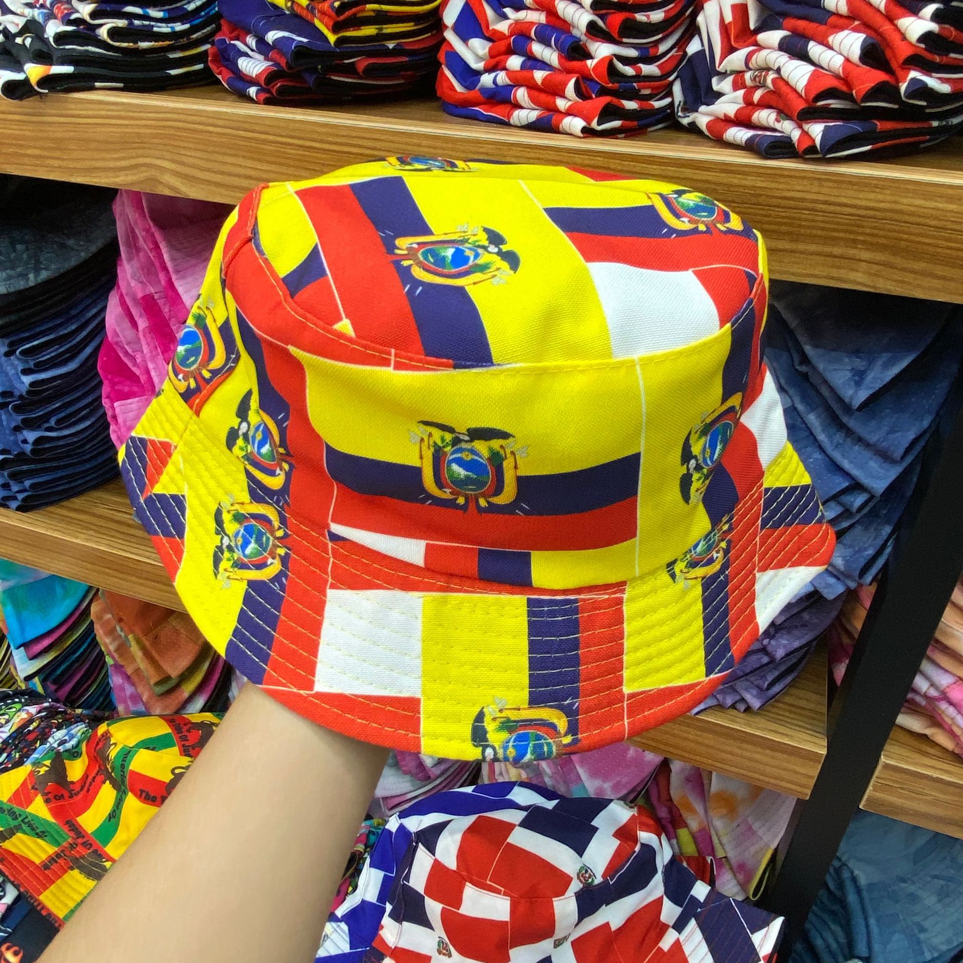 Unisex Vintage-stil Nationalflagge Drucken Große Traufen Bucket Hat display picture 19