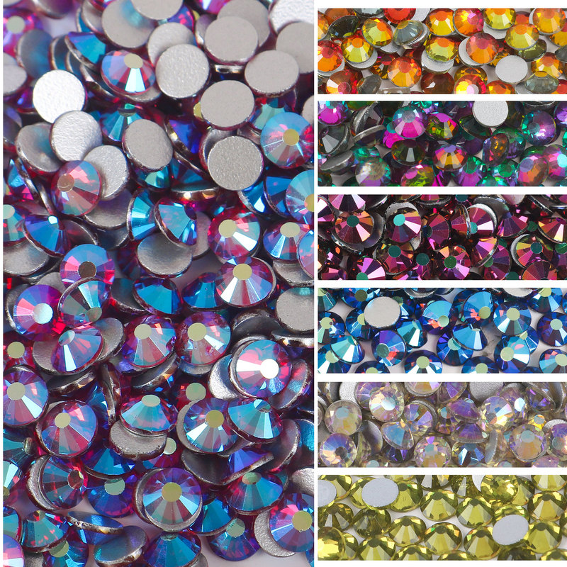 Ss3-Ss12 King Fan Diamond Imitation Austrian Crystal Glass Flats Bottom Diamond DIY Round Rhinestone Nail Sticker Diamond Accessories