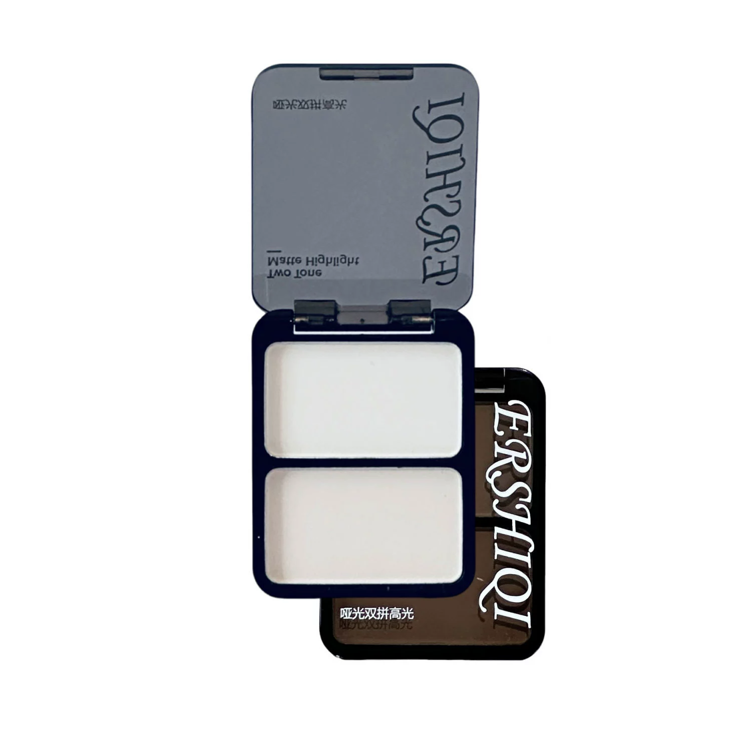 Двухцветная универсальная палитра для контуринга с глянцевыми румянами, тени для век, тени для носа, стереоматовое осветление, естественный хайлайтер низкой насыщенности на лице.