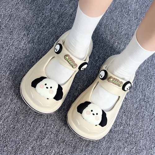 EVA Cartoon Baotou Croc Shoes Women's Summer Indoor Home Non-slip Slippers for Outerwear Cute Baita Two-Wear Sandals