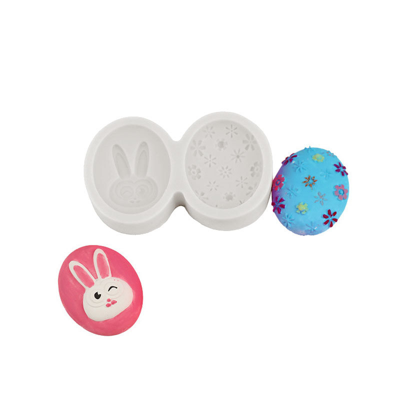Patrón huevo silicona fondant cake DIY molde conejo de Pascua creativo hornear herramienta decoración adornos