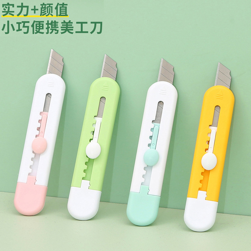 Color matching art knife mini cute paper cutter open express knife box opener portable stationery hand knife wholesale