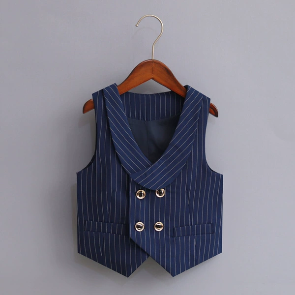 22165 blue striped single vest