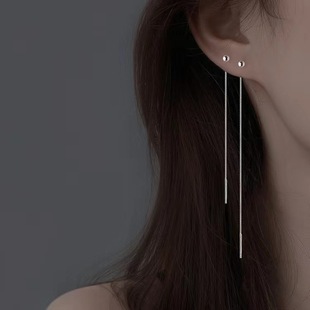 Doudou ear line 2024 new fashion face thin round bead earrings cold wind simple temperament summer earrings wholesale