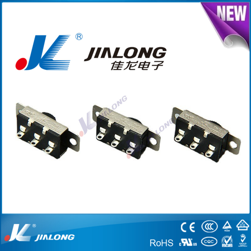 JL佳龙电子麦克风开关大电流复位开关SS-12H02三脚两档拨动开关