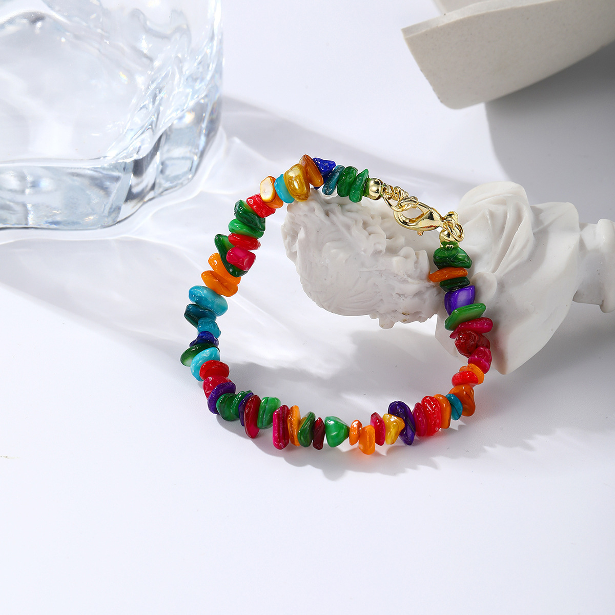 jewelry Bohemian colored gravel bracelet jewelry natural stone bracelet_voghion.com
