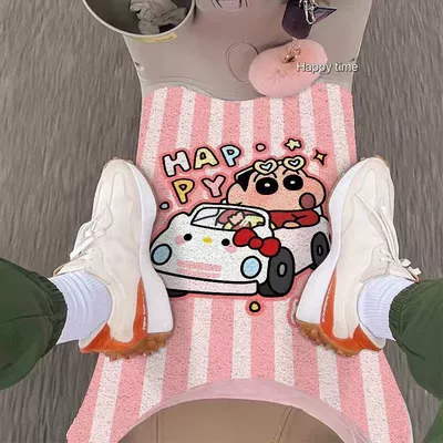 Electric vehicle foot mat — Vehicle Floor Mats Cartoon Crayon - driving-with-one-hand-looking-cool-and-new-2540cm-silk-circle-cut-the-hair-into-a-rectangle-by-yourself