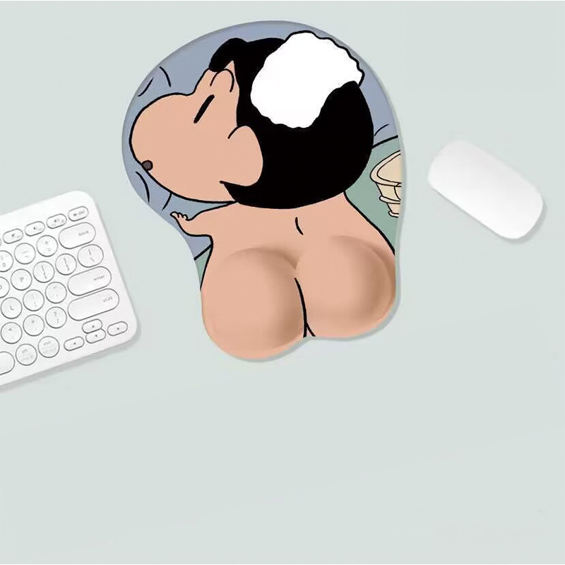 Protector de muñeca 3D lindos dibujos animados computadora portátil de oficina es memoria algodón muñeca de goma protector de muñeca de color sólido