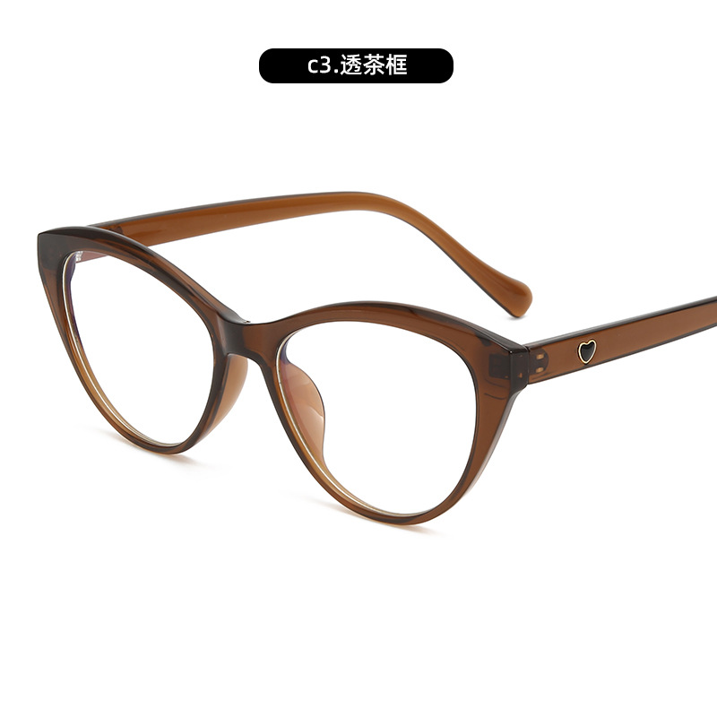Marco de ojo de gato de moda, gafas anti-luz azul, accesorios de cuello blanco para estudiantes, gafas de miopía, marco de gafas de moda, fábrica al por mayor