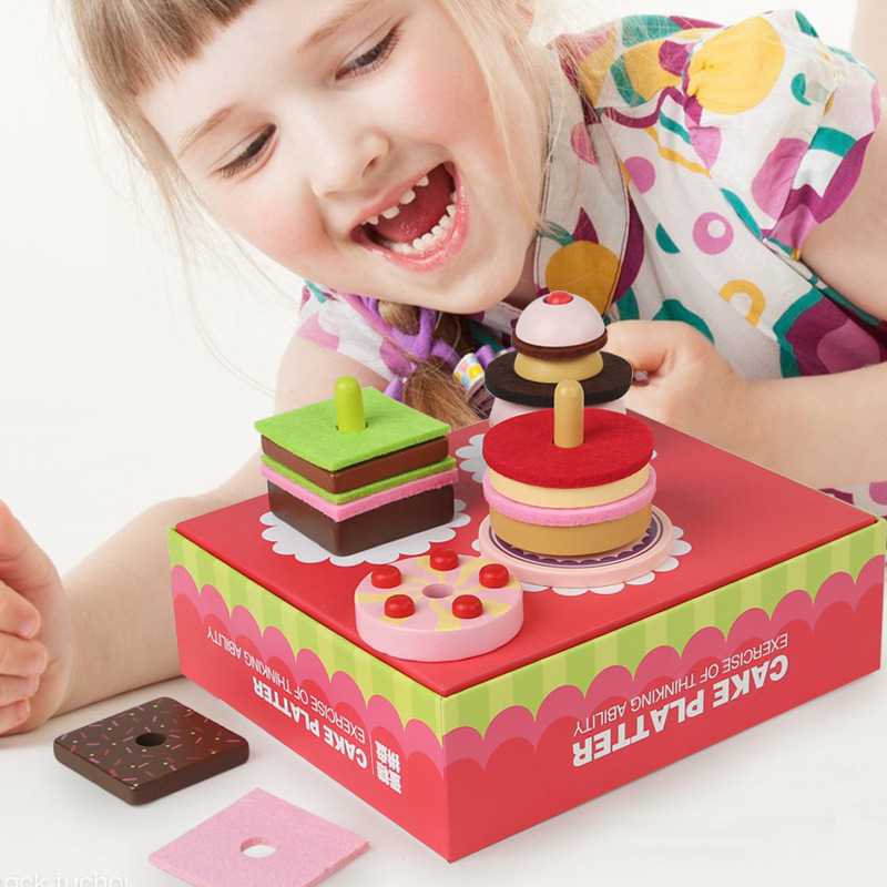 Niños de madera mini simulación de pastel conjunto de regalos para cocinar niños niñas cocina juguetes caseros