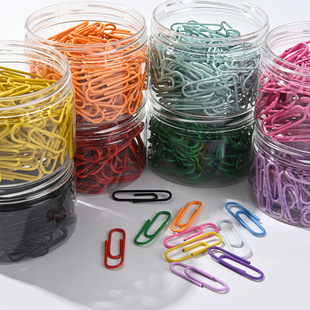 Anti-Rust Metal Paper Clips, Colorful Nickel-Plated Paper Clips, Barrel-Packed Creative Bookmarks, Office Stationery, Patterned Pins, Dropshipping