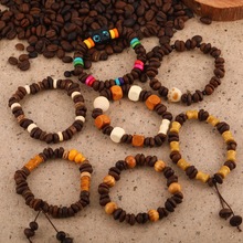 天然真咖啡豆手串新中式手工木珠配件手链檀木原创设计女摆摊创业