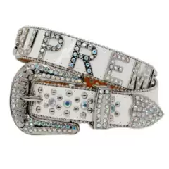 Guangzhou Belt Men's Rhinestone Belt Men's Belt Women's Flash Diamond Fashion Punk Personality Trendy Pants Letter Belt