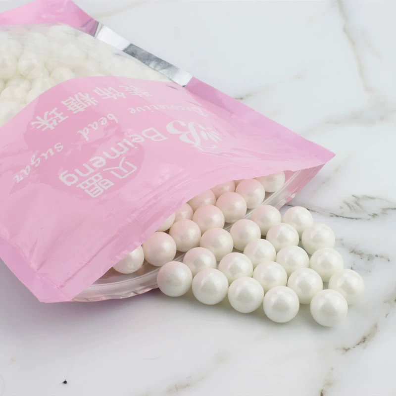 Белые сахарные бусины Круглые бусины белые бусины белый жемчуг сахар смешанный мороженое торт выпечка декоративные сахарные бусины пакет 500 г