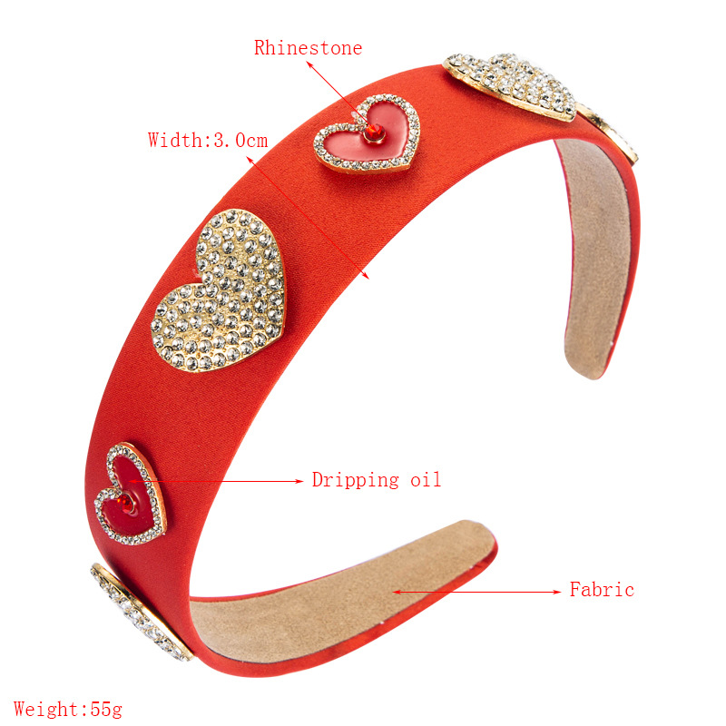 New Fashion Love Oil Dripping Love Diamond Hairband display picture 1