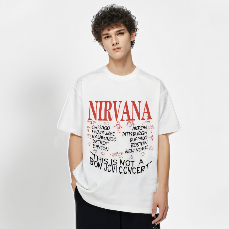 Nirvana Live And Loud T-Shirt Nirvana Band Rock American Short Sleeve Retro vintage Long Sleeve