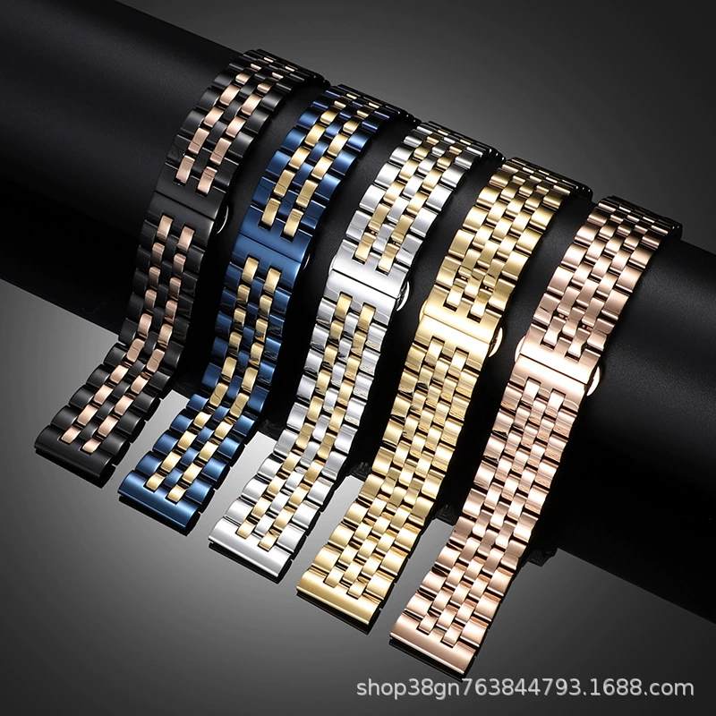 Для Meidu пять бусин ремешок из нержавеющей стали Твердая универсальная цепочка для умных часов Huawei Samsung Apple Amazon