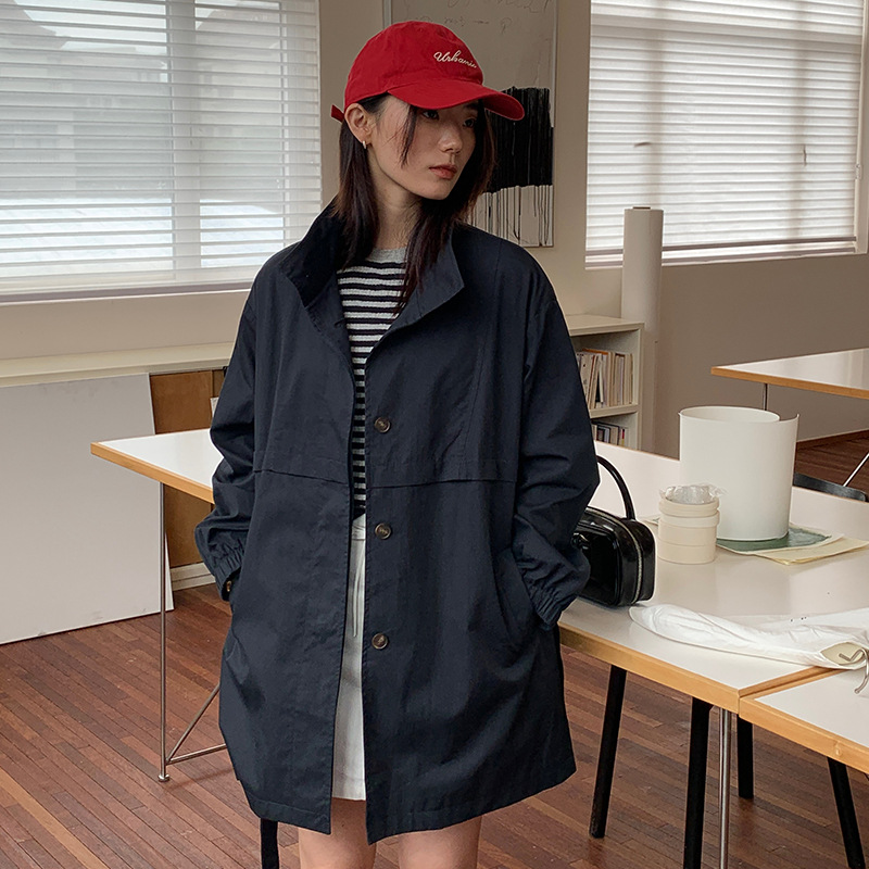 [Clearout No Returns] Silhouette Design Loose Windbreaker Women's New Korean Style Casual Casual Jacket 22811