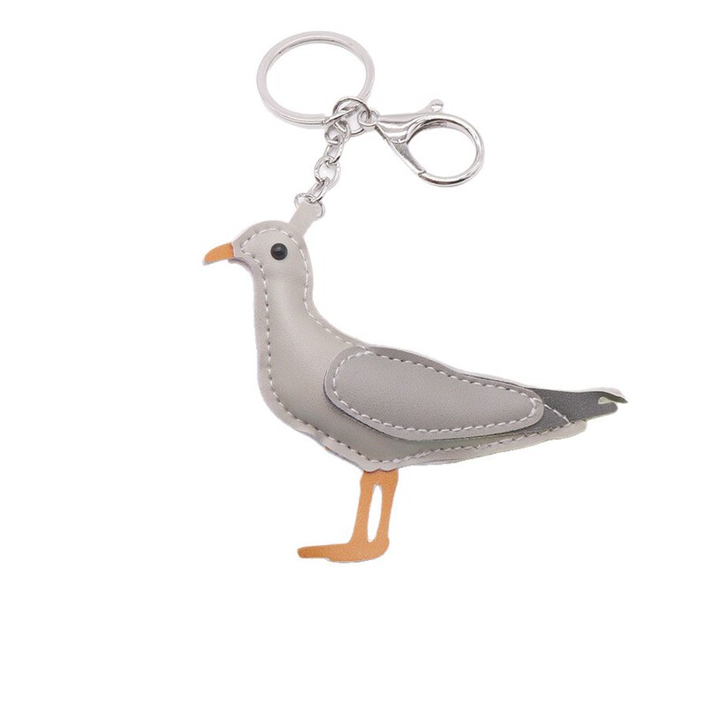 スポットオリジナルパーソナライズされた鳩カモメ金魚レザーバッグペンダントかわいい小さな鳩レザーキーホルダーペンダント|undefined