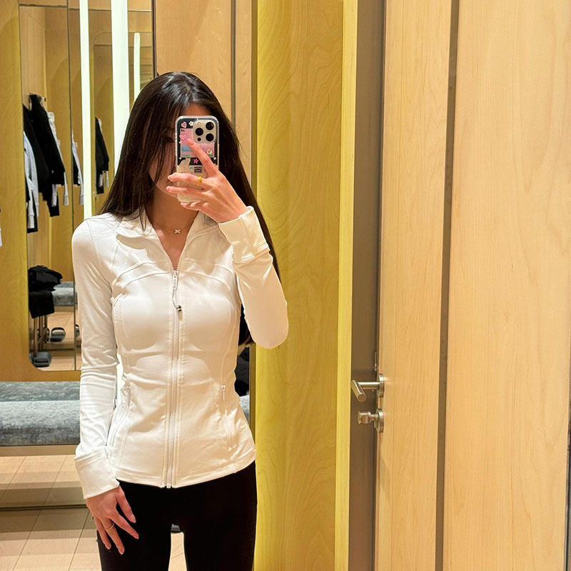Lulu Yoga Jacket Women's Long-Sleeved Jacket Spring & Fall Slim Slim Casual Fitness Stand Collar Define Top