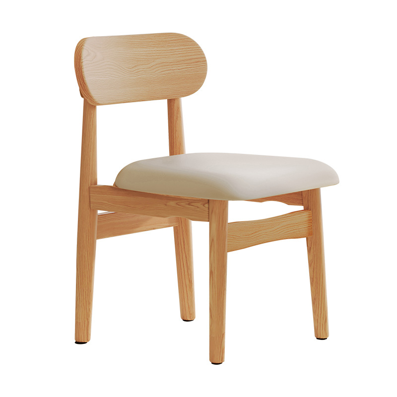 Selección estricta de sillas de comedor de madera maciza comedor doméstico 2025 nueva silla simple taburetes de mesa de comedor respaldados sillas de tela de caña