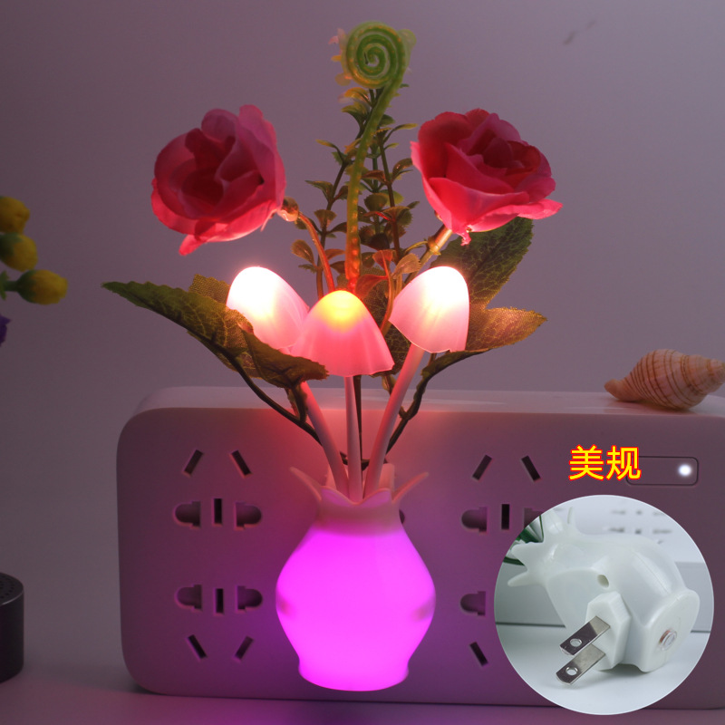 Transfronterizo creativo lámpara de regalo luz controlada lámpara de inducción colorido color-cambio luminoso florero noche luz Europea estándar americano estándar