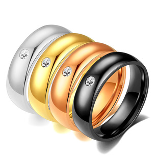 European and American Ins Personalized Simple Stainless Steel Diamond Ring 5mm Male and Female Couple Rings Aliexpress Eaby Hot Sale