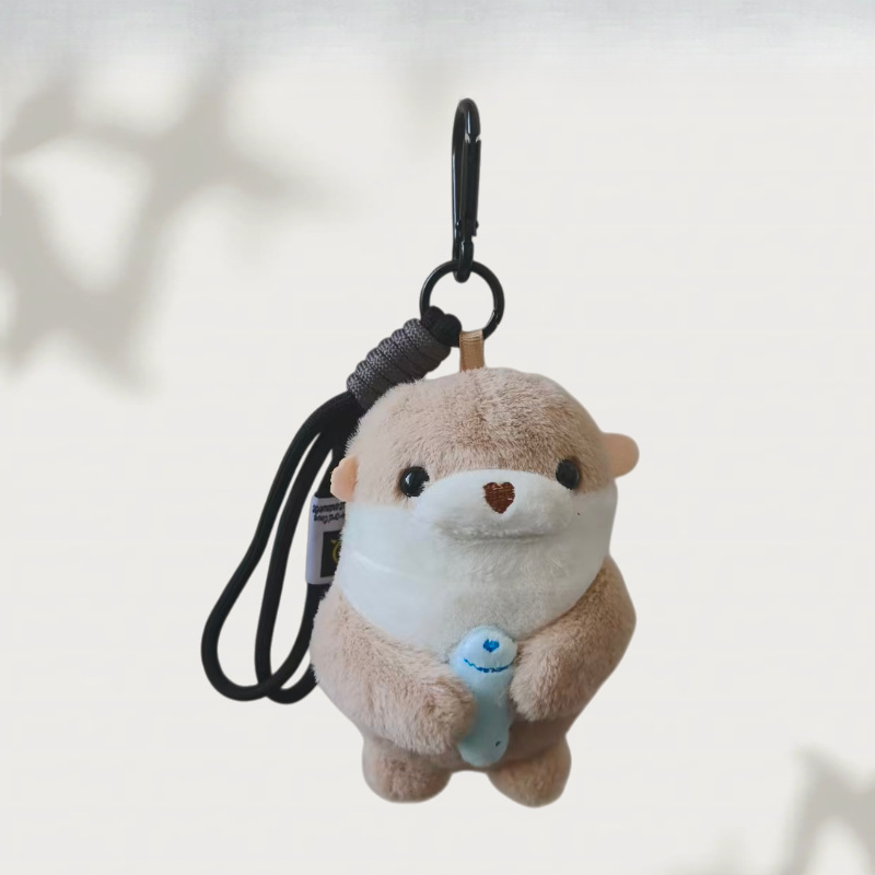 Red celebridad super lindo deseo pescado nutria pequeño castor colgante llavero creativo muñeca de peluche bolsas colgante al por mayor