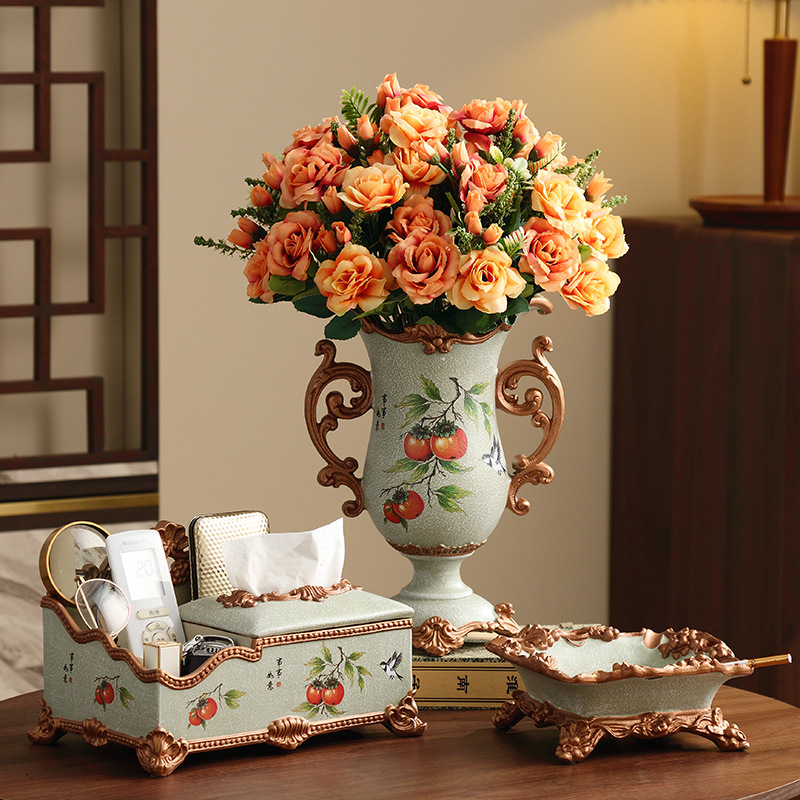 가지 위의 까치 - 시시루이 꽃병 업그레이드 티슈 박스 3종 세트