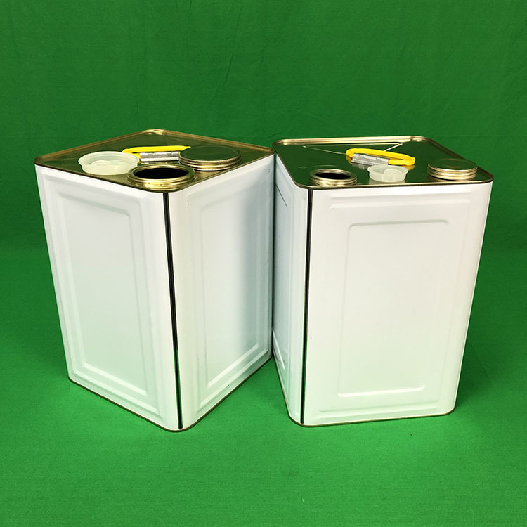 18升方形铁桶 涂白18L罗丝口带内盖桶胶水 油漆 18kg闭口马口铁桶