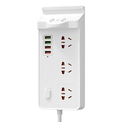 Wireless Charging Multi-purpose Power Strip with USB Fast Charging Plug Adapter Socket Power Board