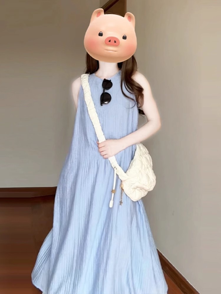 Blue summer dress sleevless