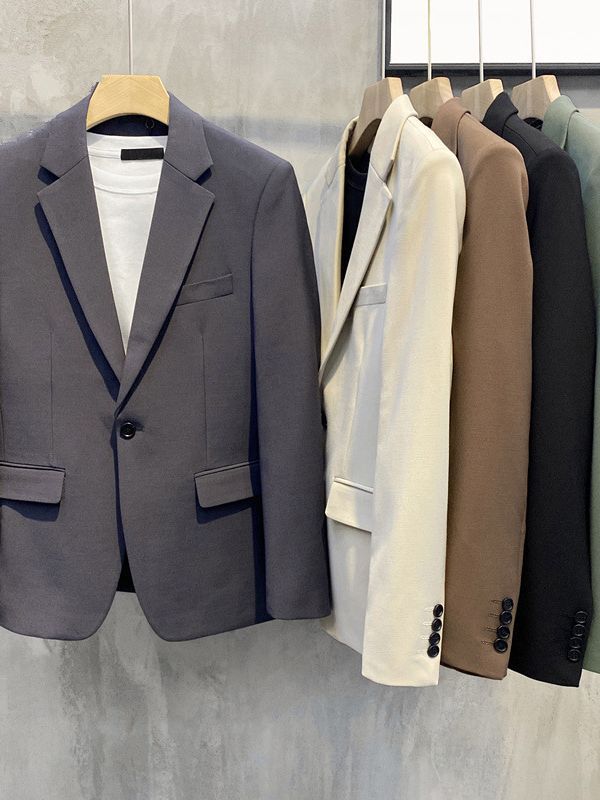 Men's Casual Blazer with Drape, Spring and Autumn Slim Fit, Wrinkle-Free Suit, Ins Style, Mature and Stylish British Oversized Single Blazer