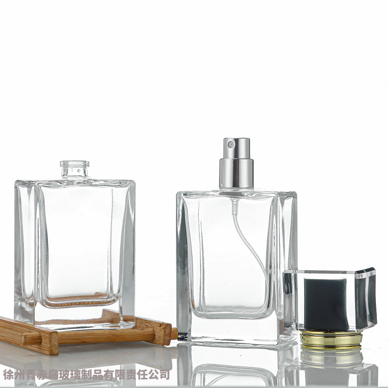 跨境现货高档透明卡口玻璃瓶小样分装瓶细雾瓶化妆品瓶50工厂出口