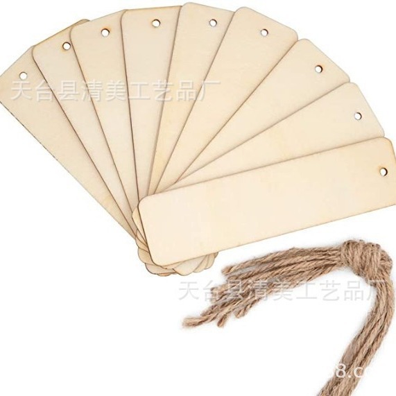 12*3,2 cm etiqueta cuadrada de madera colgante de madera etiqueta cuadrada 10 piezas un paquete