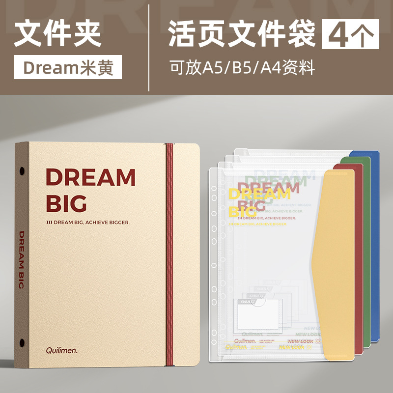 업그레이드된 폴더 - 드림베이지 + 루스리프 문서가방 4개