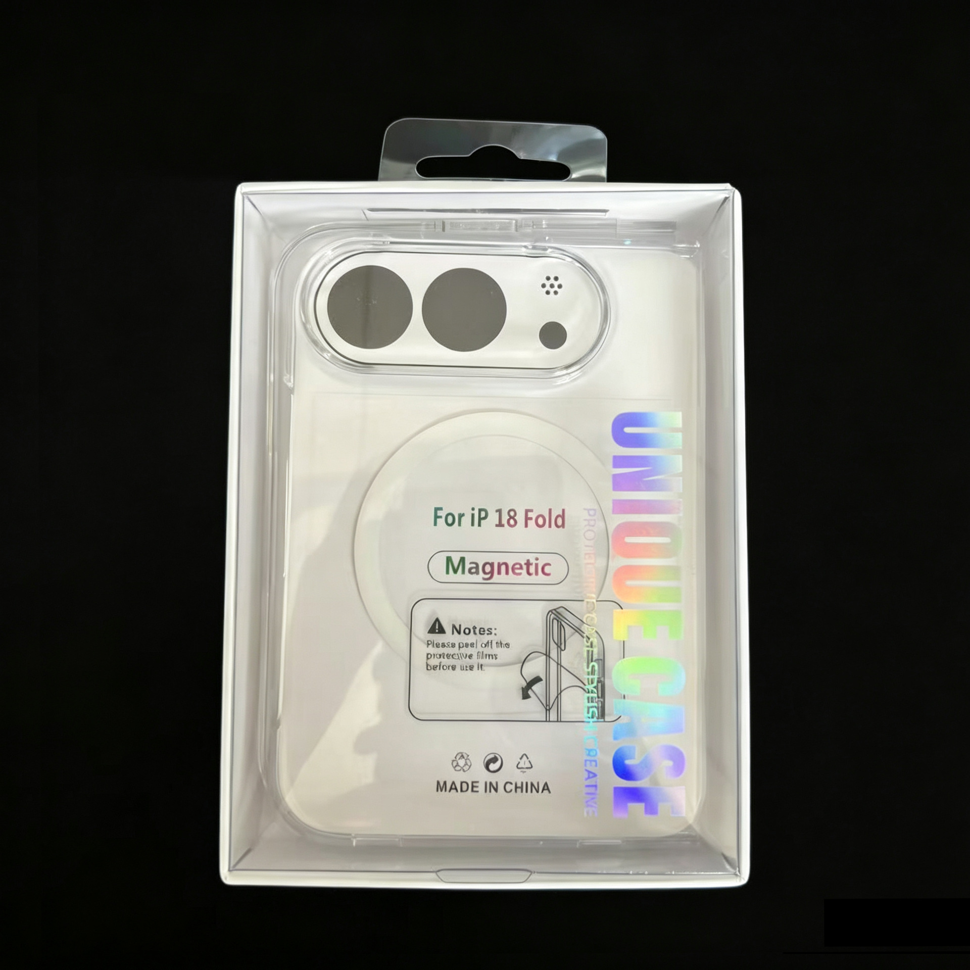 适用苹果18DUO左右折叠屏PC透明磁吸手机壳不易发黄源头工厂 - 8