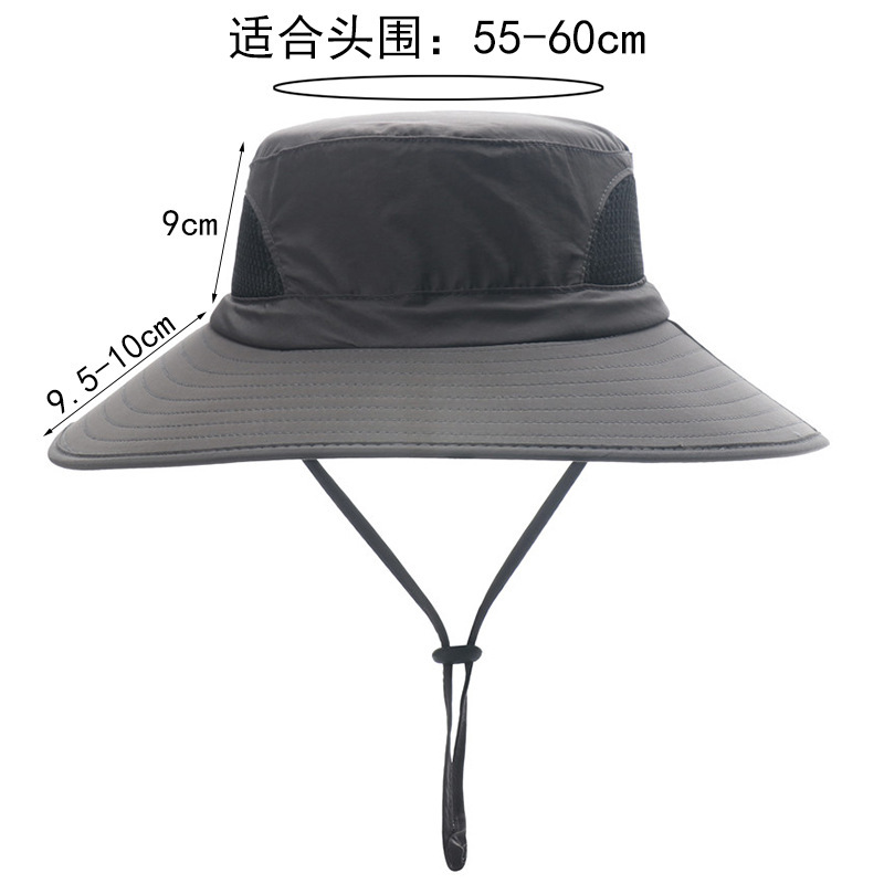 钓鱼帽韩版渔夫帽遮阳防晒户外太阳帽夏季帽子女速干防晒帽登山帽