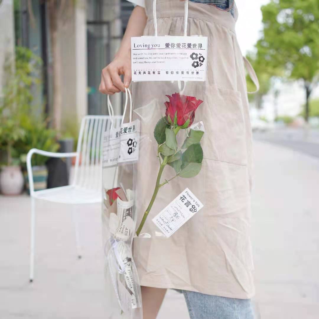 小花花透明手提袋