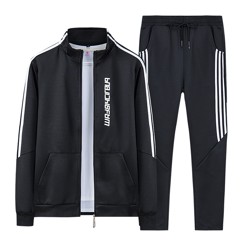 Trajes de hombre transfronterizos primavera y otoño comercio exterior ropa deportiva tendencia ocio versátil vestido de otoño abrigo de cuello de dos piezas para hombres image 1