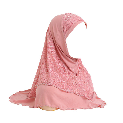 Malay Lady Big Girl Crystal Lace Embroidered Veil Hat Scarf H126